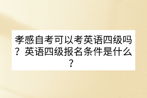 孝感自考可以考英語四級嗎？英語四級報名條件是什么？