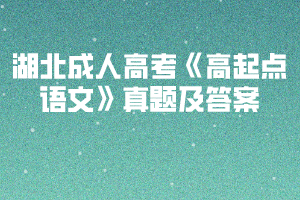 2010-2019年湖北成人高考《高起點語文》真題及答案