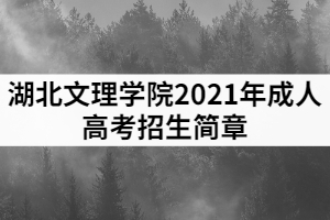 2021年湖北文理學(xué)院成人高考招生簡(jiǎn)章