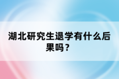 湖北研究生退學(xué)有什么后果嗎？